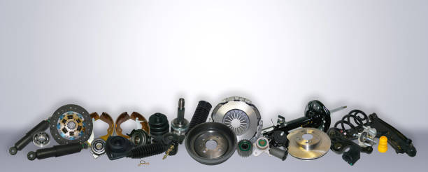 istock Spare parts car on the grey background set 931467112
