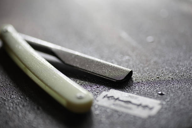 istock Shaving accessories on a wooden background 931473224