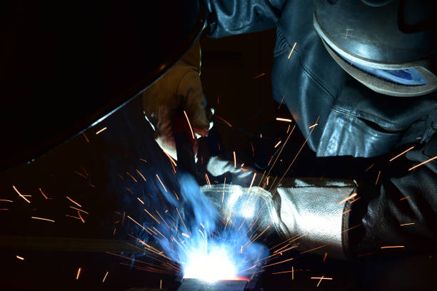 istock Industrial steel welder in factory technical, 931477116