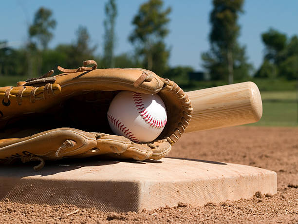 istock Baseball Glove, Bat and Ball 93147924