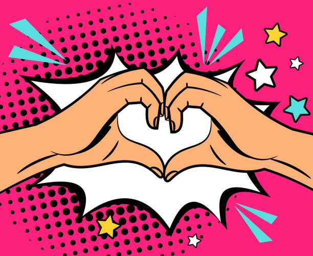 ilustraciones, imágenes clip art, dibujos animados e iconos de stock de dos manos señal del corazón - valentines day heart shape backgrounds star shape