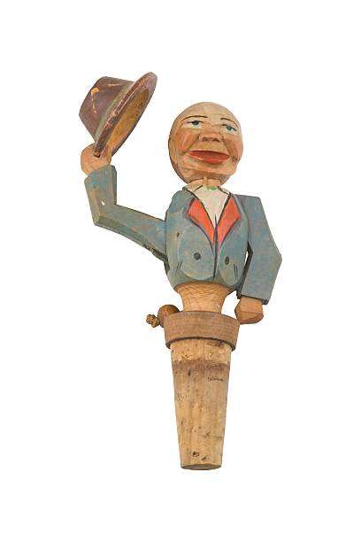 istock Novelty Carved Bottle Stopper Of Man Raising Hat 93148406