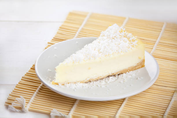istock delicious cheesecake with coconut on  plate 931487298