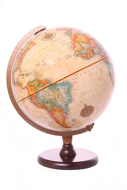 Traditional globe on white background stock photo