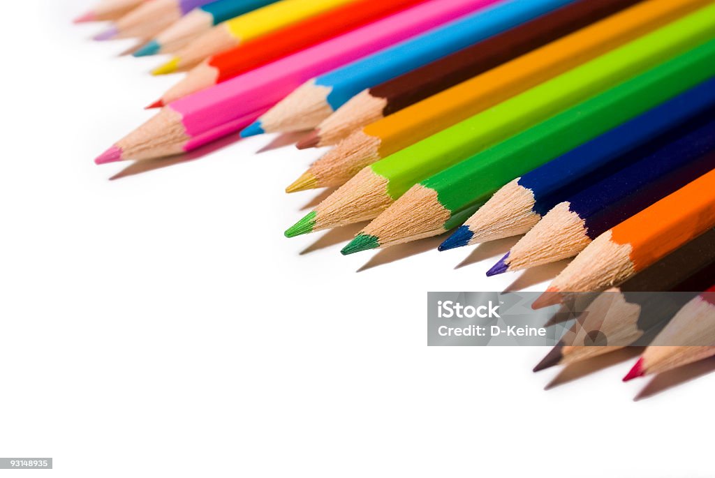 Pencils Color pencils on white background Abstract Stock Photo