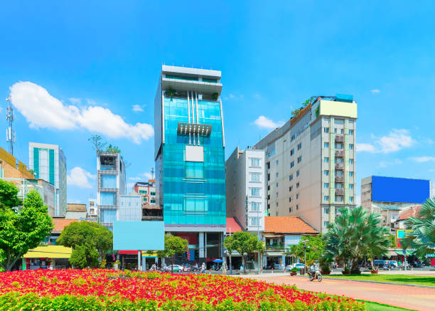 istock Modern buildings Business District in Ho Chi Minh Square 931497706