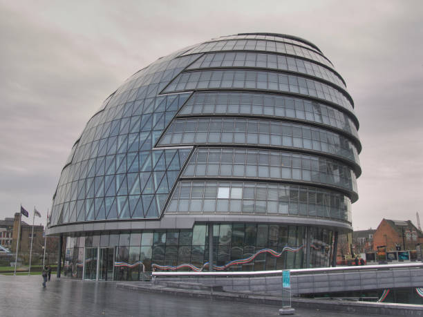 London Egg building and Clouds stock photo