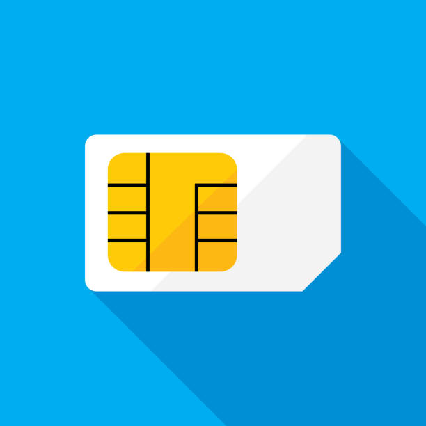 sim-карта икона квартира - sim card stock illustrations