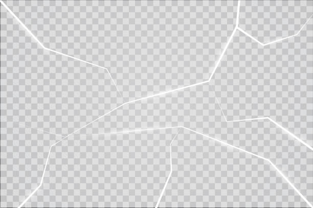 表面の質感は透明な背景に分離した氷の上ひびが入った。ベクトルの図。ガラスの破片 - blue glass illustrations点のイラスト素材／クリップアート素材／マンガ素材／アイコン素材