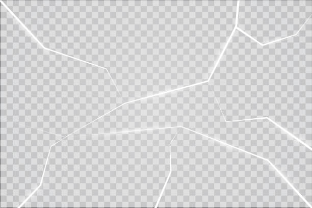 ilustrações de stock, clip art, desenhos animados e ícones de the surface texture is cracked on ice, isolated on a transparent background. vector illustration. broken glass - rachado