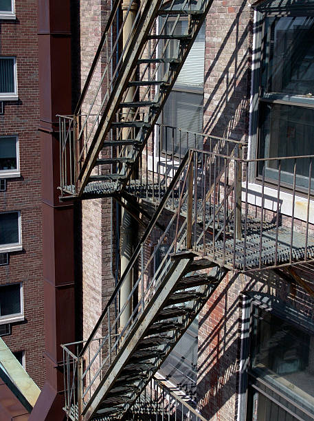 istock Old Iron Fire Escape on Apartment Building 93150624