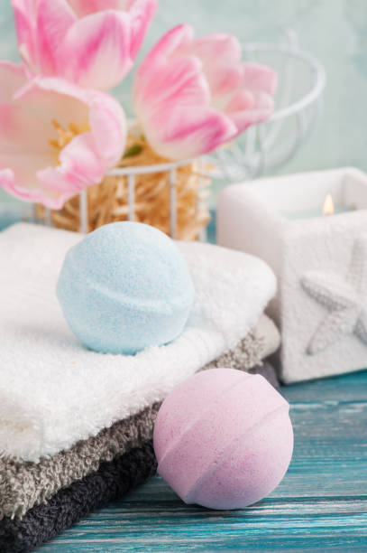 istock SPA arrangement, bath bombs, tulips 931508318