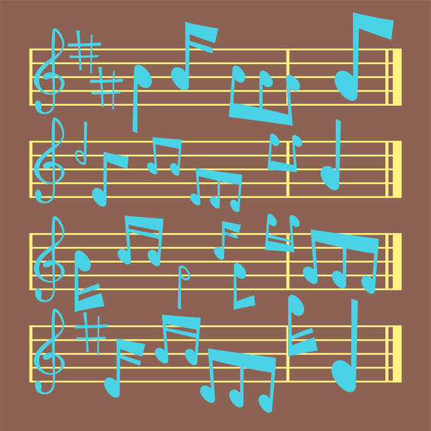 istock Notes music vector melody colorfull musician symbols sound notes melody text writting audio musician symphony illustration 931509522