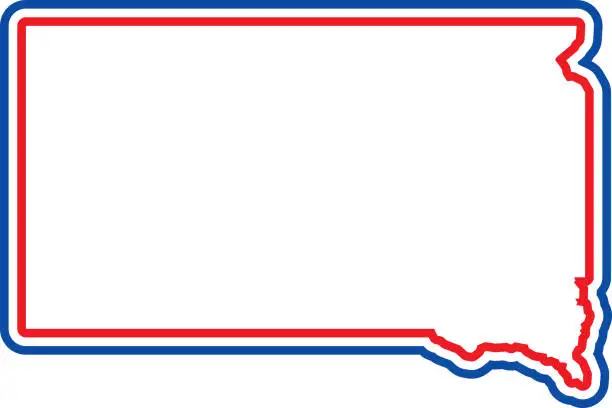 Vector illustration of South Dakota Outline