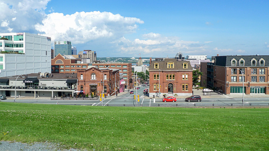 Halifax, Canada - August 11, 2010: People enjoy Street in Halifax, Nova Scotia.