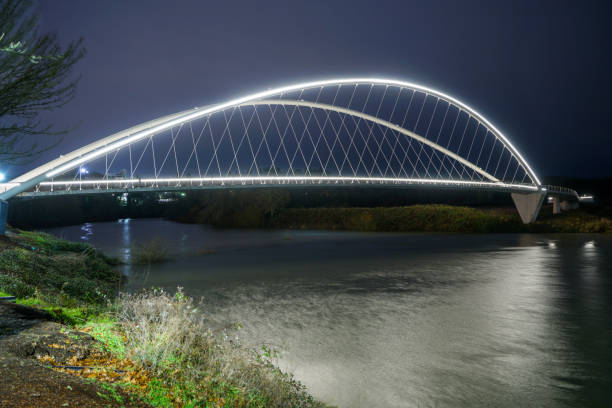 Free Stock Photo of Night View of a Bridge Over a River | Download Free ...
