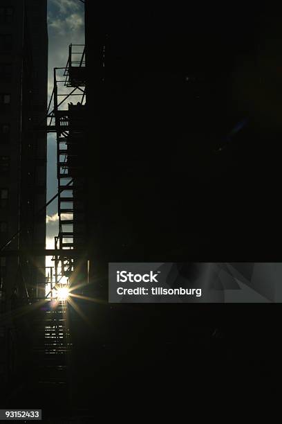 Fire Escape Alley Silhouette Stock Photo - Download Image Now - Alertness, Alley, Artist