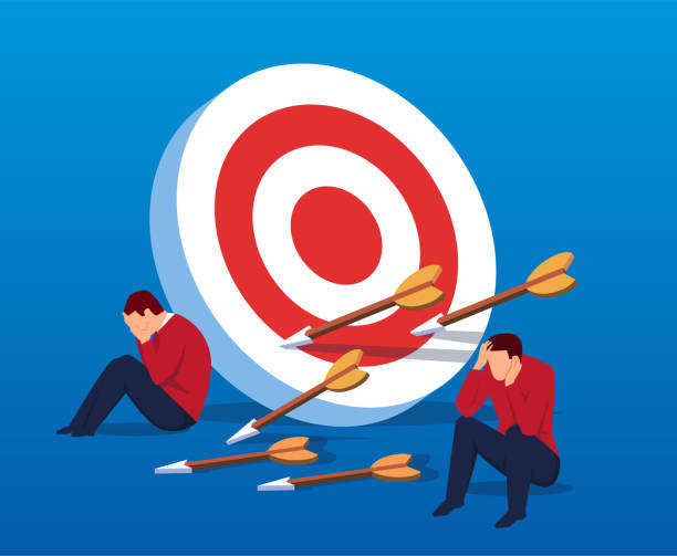 ilustrações de stock, clip art, desenhos animados e ícones de business concept failed - customer target people market