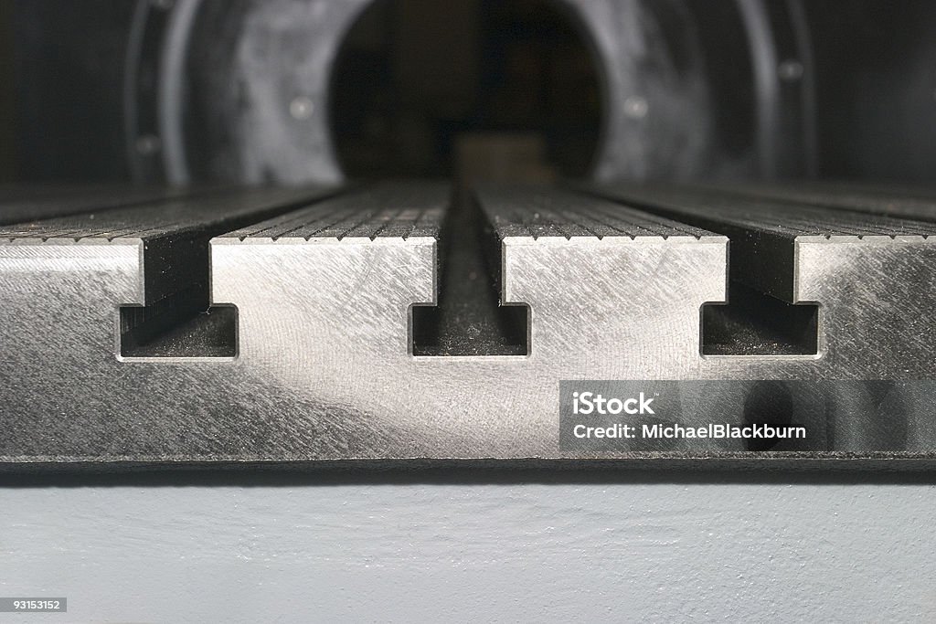 Industrial-Máquina de fresado de ranuras en CNC - Foto de stock de Fresadora libre de derechos