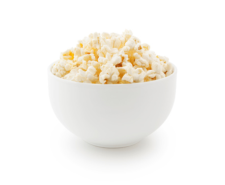 Popcorn bowl isolated on white (excluding the shadow)