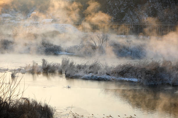 istock Water misty winter morning River landscape.(Soyang River, Chuncheon City, Korea) 931547206
