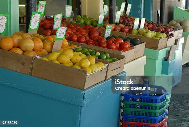 The Fruit Stand Stock Photo - Download Image Now - Apple - Fruit, Bleachers, Box - Container