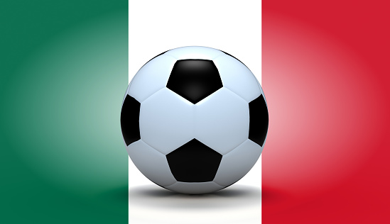 Soccer ball with Mexico flag