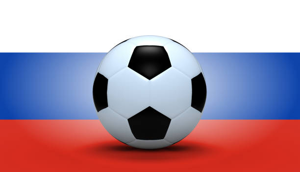 istock Soccer ball with Russia flag 931558024