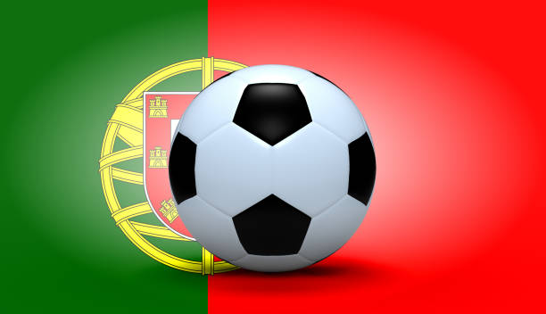 istock Soccer ball with Portugal flag 931558064