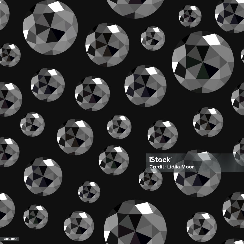 Seamless Pattern With Black Gems Stock Illustration - Download Image Now -  Abstract, Backgrounds, Black Color - iStock
