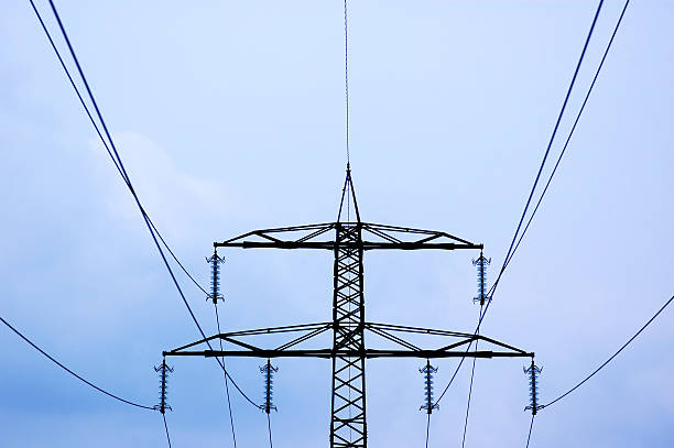 Power lines stock photo