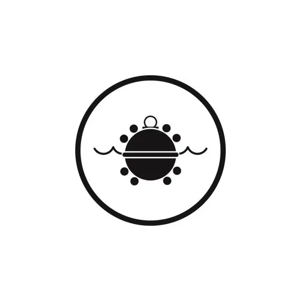 Vector illustration of sign dangerously underwater mines icon. Element of danger signs icon. Premium quality graphic design icon. Signs and symbols collection icon for websites, web design, mobile app