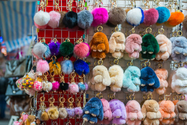 istock Fluffy keychain for sale in market 931563924