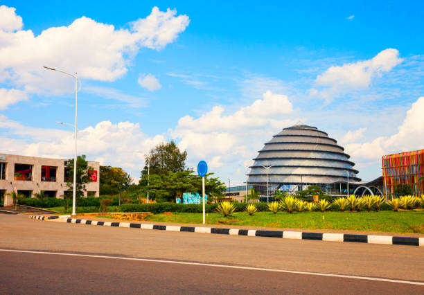 Kigali Convention Center, Rwanda Kigali, Rwanda- June 2017: Street View of Kigali Convention Center in Rwanda, located on highway KN5. kigali convention center stock pictures, royalty-free photos & images