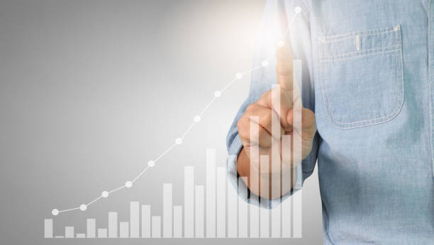 istock Analysing illustrated chart stock market financial data on  screen 931568822