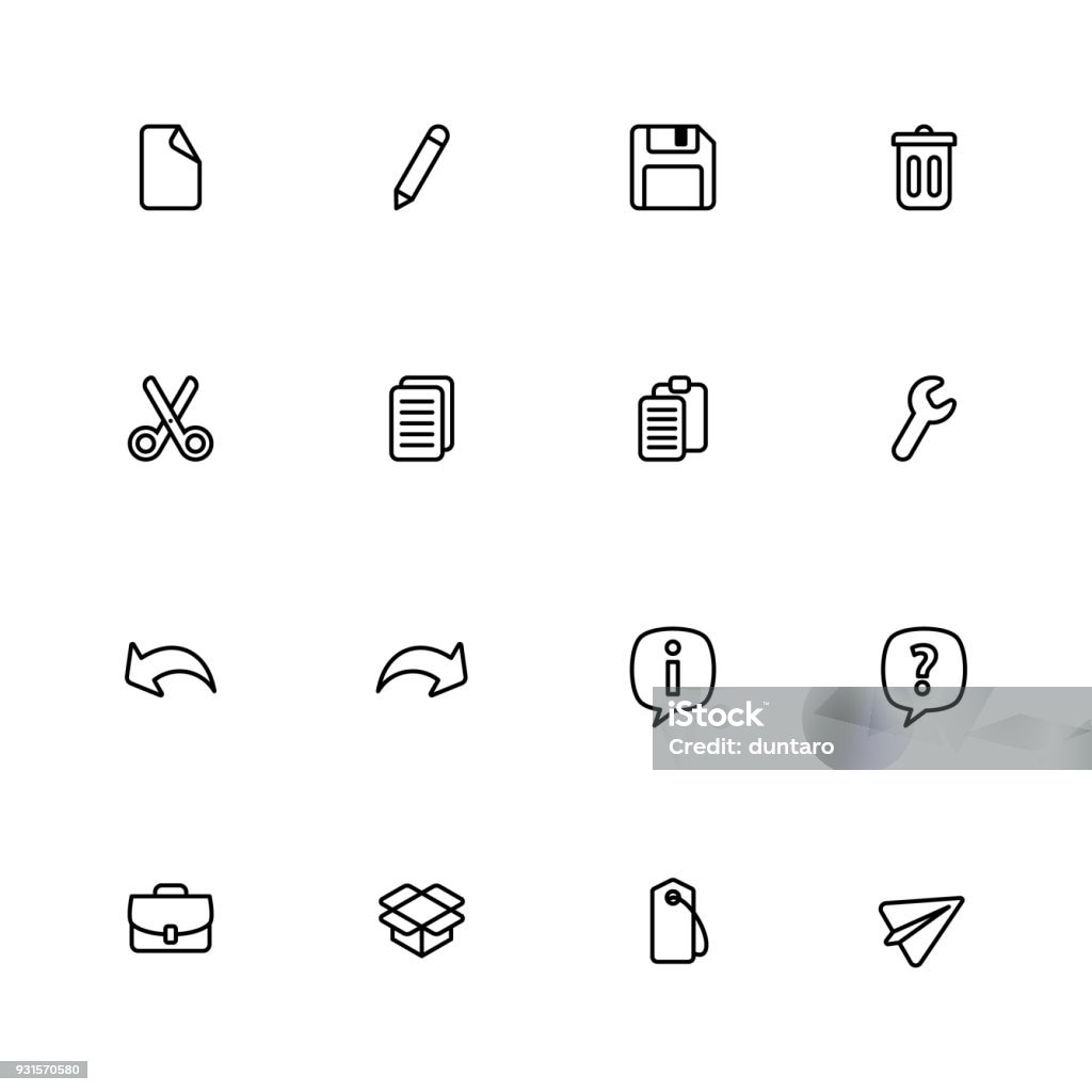Black line simple web icon set Black line simple web icon set for web design, user interface (UI), infographic and mobile application (apps) Editor stock vector