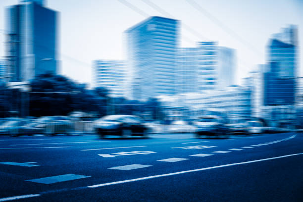 scena di strada urbana - travel urban scene blurred motion shanghai foto e immagini stock