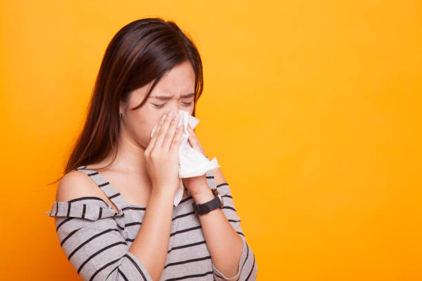 istock Young Asian woman got sick and flu. 931575404