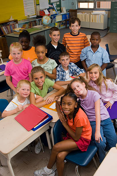 Classroom kids stock photo