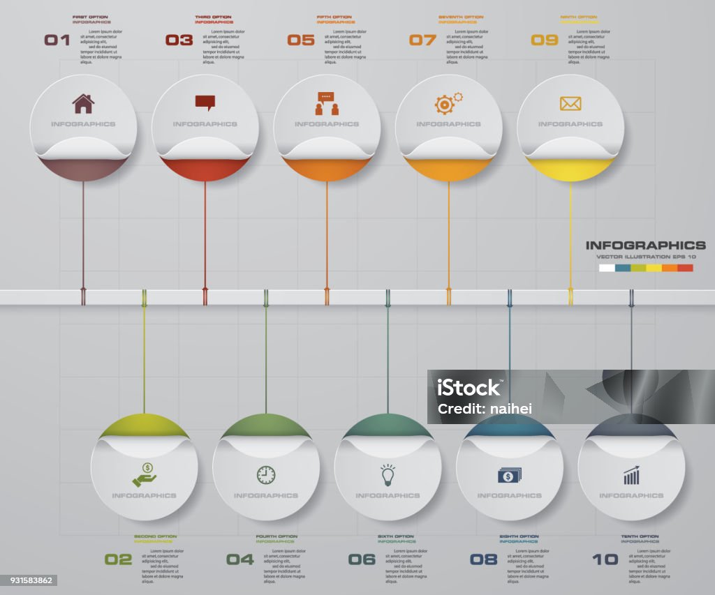 10 Step Visual Process Simpleeditable 10 Steps Process Vector Stock Illustration - Download ...