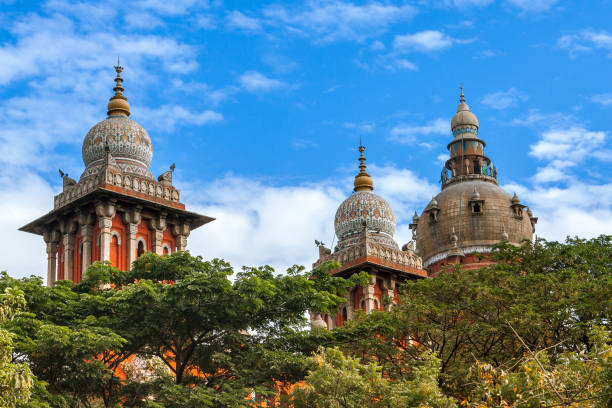 supremo tribunal em chennai, na índia. - colonial style fotos - fotografias e filmes do acervo