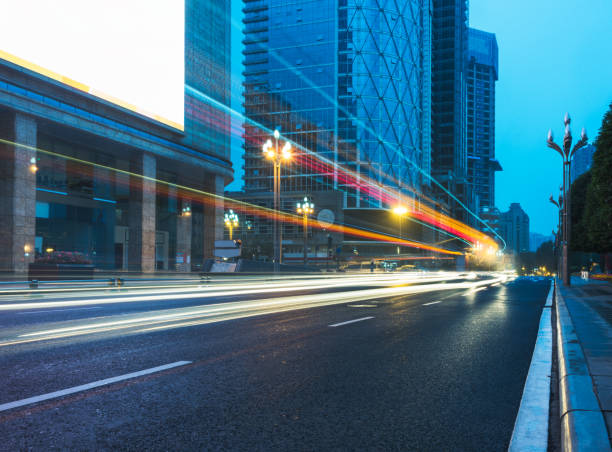 istock traffic trails at night of shanghai 931587226