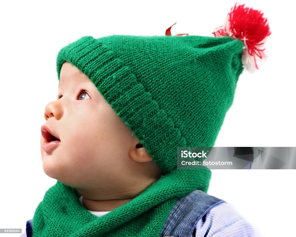 Retrato de niño bebé en invierno suite - Foto de stock de 6-11 meses libre de derechos