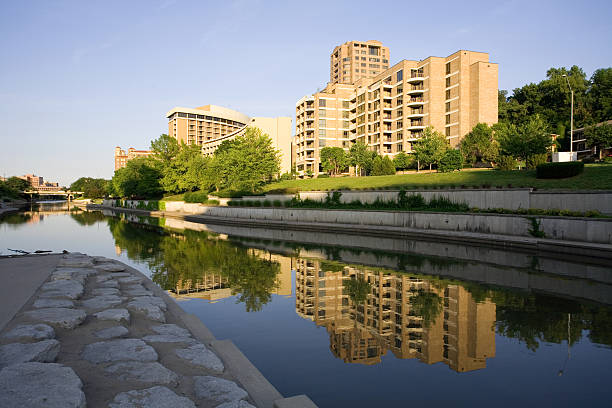 Riverfront Apartments stock photo