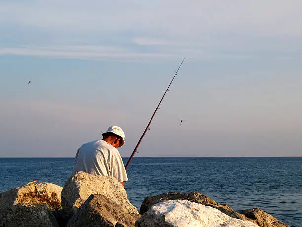 Photo of Fisherman at the sunset