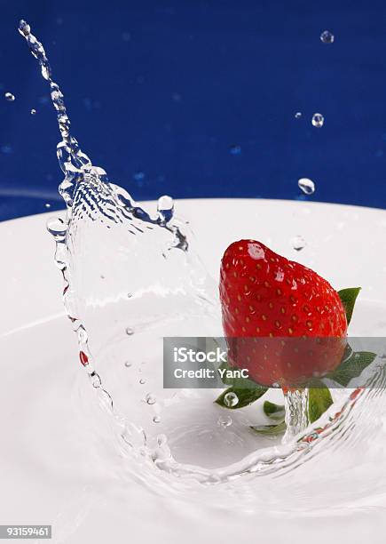 Strawberry Splash Stock Photo - Download Image Now - Antioxidant, Aspirations, Blue