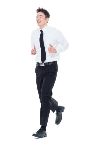 istock Handsome businessman with white shirt running 931599668