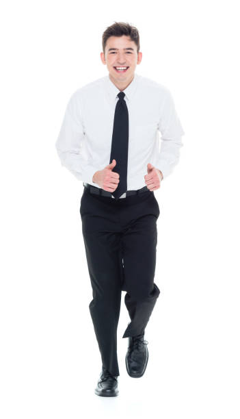 istock Handsome businessman with white shirt running 931599670