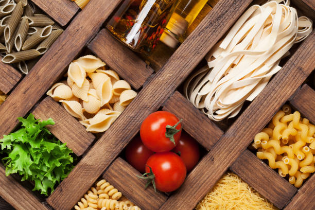 istock Various pasta in wooden box 931600216