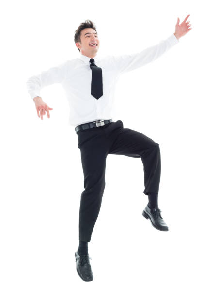 istock Handsome businessman with white shirt jumping 931601096
